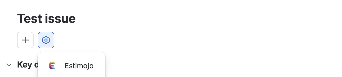 The apps menu on a Jira ticket with Estimojo in the list
